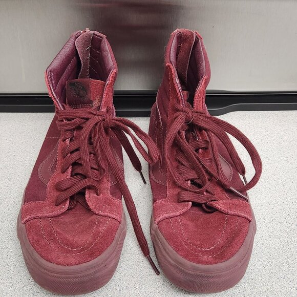 Maroon Zip Vans Sk8hi - Picture 2 of 9